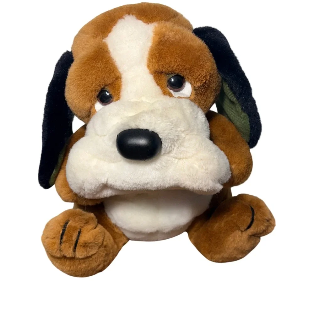 Vintage 1984 Animal‎ Toy Imports Basset Hound Plush Sad Sam Dog Brown White 12in